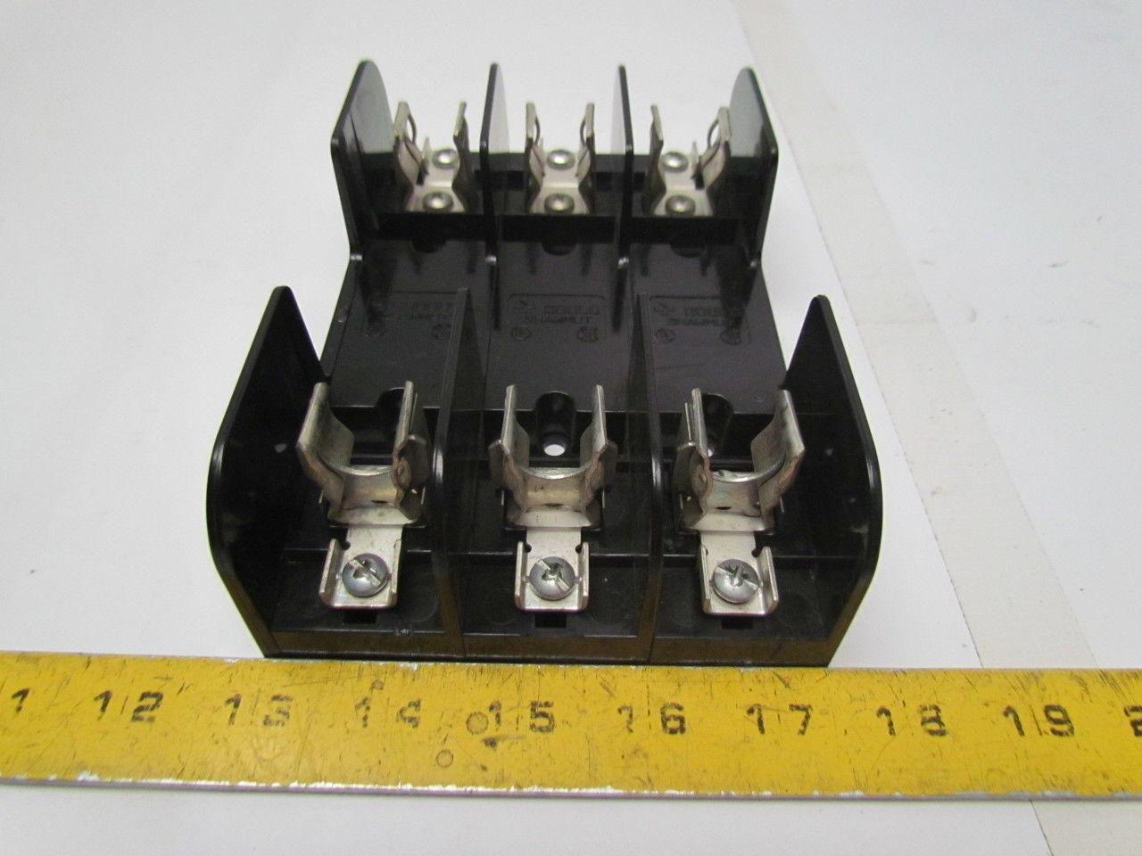 Gould 60318R Fuse Block/Holder 600V 30A Class R Fuse 3 Pole Lot of 3