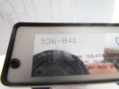 Landis&Gyr 536-840 Trunk Isolator/Extender 120VAC 50/60HZ 100MA 300-9600BPS