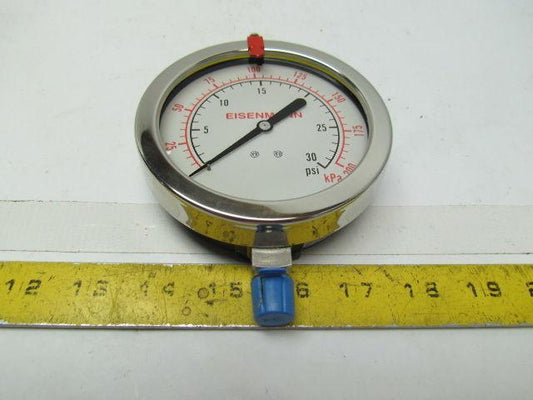 Eisenmann LFS-312-30 3.5" Dial Glycerin Liquid Filled Pressure Gauge Bottom Stem