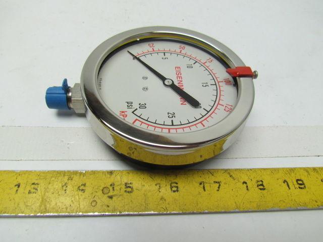 Eisenmann LFS-312-30 3.5" Dial Glycerin Liquid Filled Pressure Gauge Bottom Stem