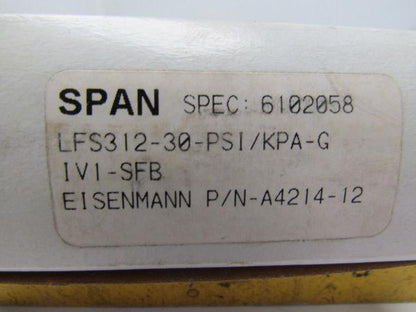 Eisenmann LFS-312-30 3.5" Dial Glycerin Liquid Filled Pressure Gauge Bottom Stem
