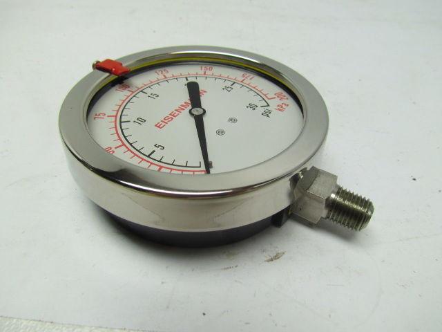 Eisenmann LFS-312-30 3.5" Dial Glycerin Liquid Filled Pressure Gauge Bottom Stem