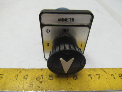 KrausNaimer C11 A048 Ammeter Switch Heavy duty 12amp 600VAC 4position switch