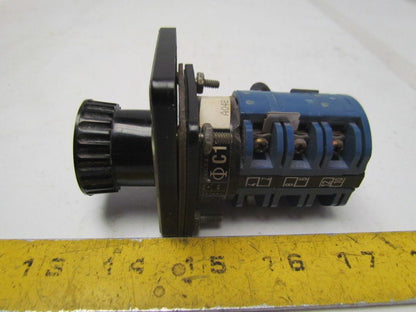 KrausNaimer C11 A048 Ammeter Switch Heavy duty 12amp 600VAC 4position switch