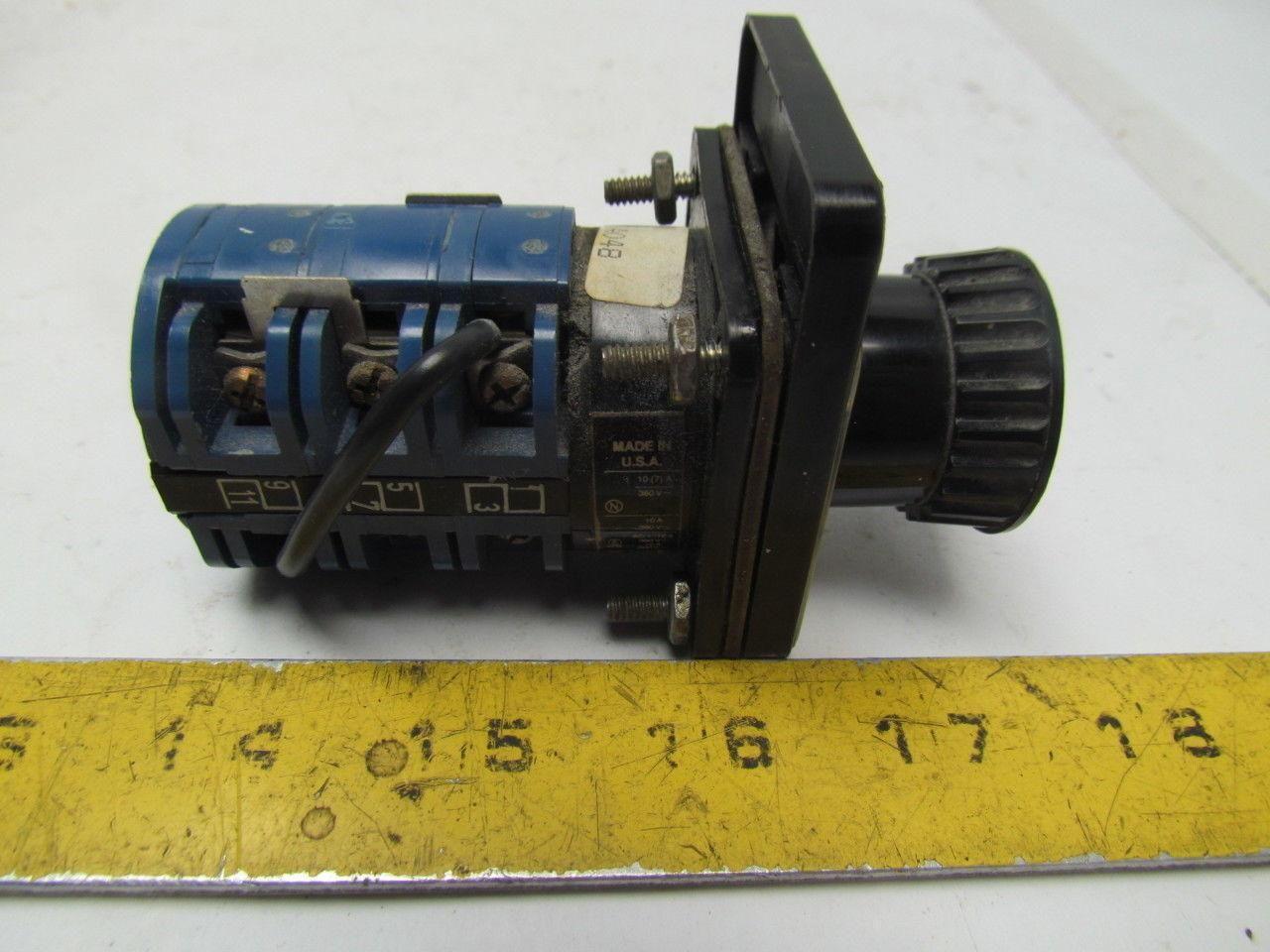 KrausNaimer C11 A048 Ammeter Switch Heavy duty 12amp 600VAC 4position switch