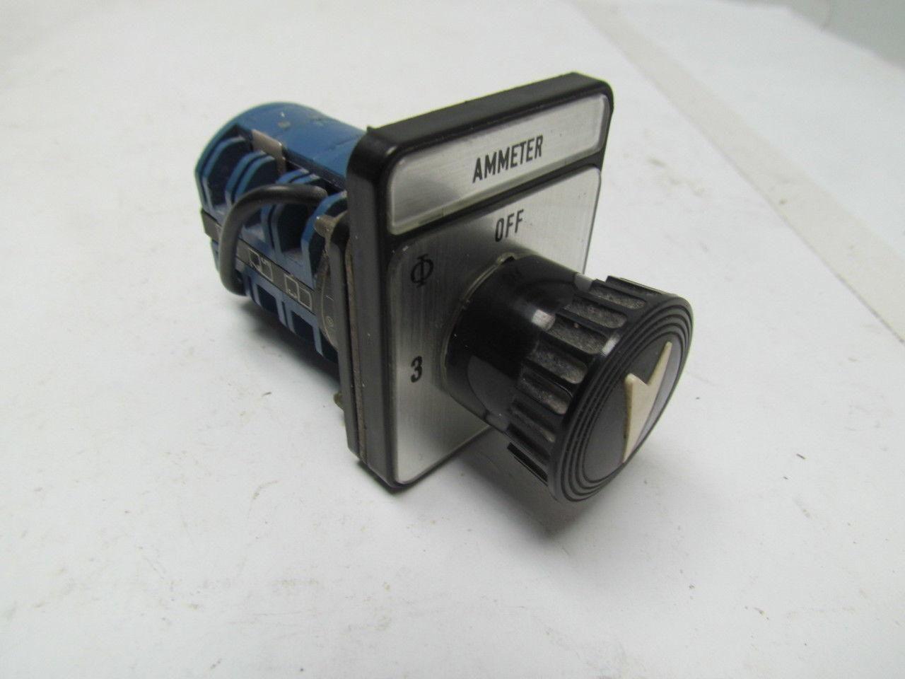 KrausNaimer C11 A048 Ammeter Switch Heavy duty 12amp 600VAC 4position switch