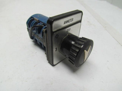 KrausNaimer C11 A048 Ammeter Switch Heavy duty 12amp 600VAC 4position switch