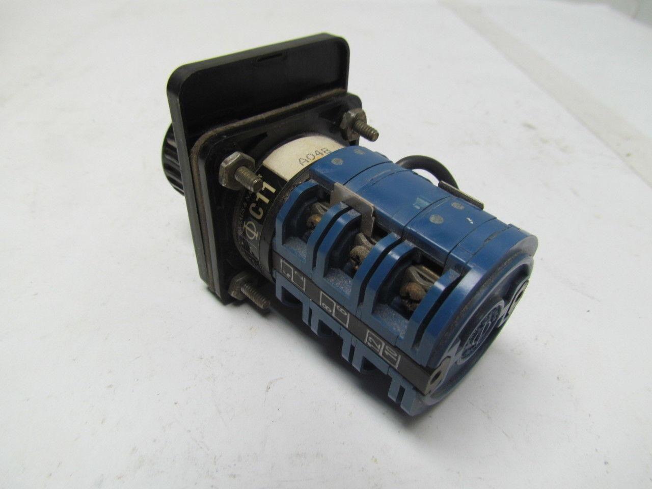 KrausNaimer C11 A048 Ammeter Switch Heavy duty 12amp 600VAC 4position switch