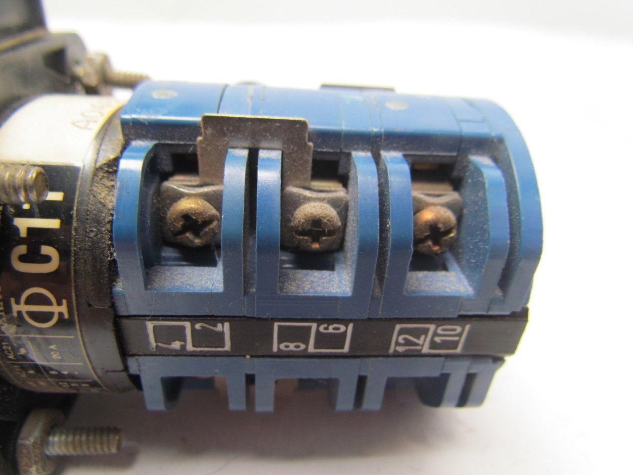 KrausNaimer C11 A048 Ammeter Switch Heavy duty 12amp 600VAC 4position switch