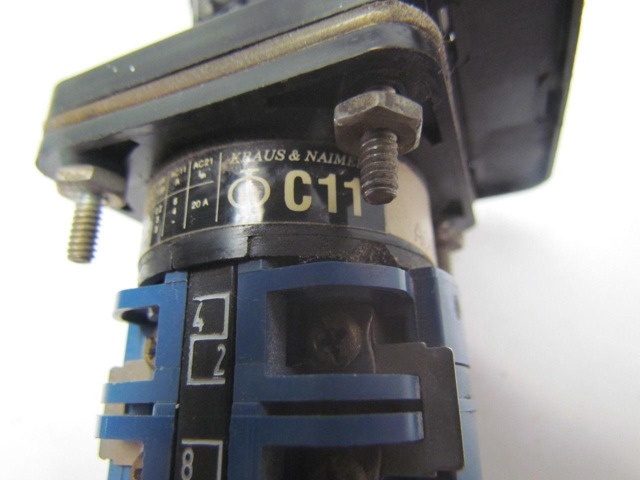 KrausNaimer C11 A048 Ammeter Switch Heavy duty 12amp 600VAC 4position switch