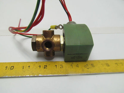 ASCO RED HAT 8320G188 Solenoid Valve 1/4"NPT 45PSI Air Bas Water 3port
