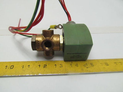 ASCO RED HAT 8320G188 Solenoid Valve 1/4"NPT 45PSI Air Bas Water 3port