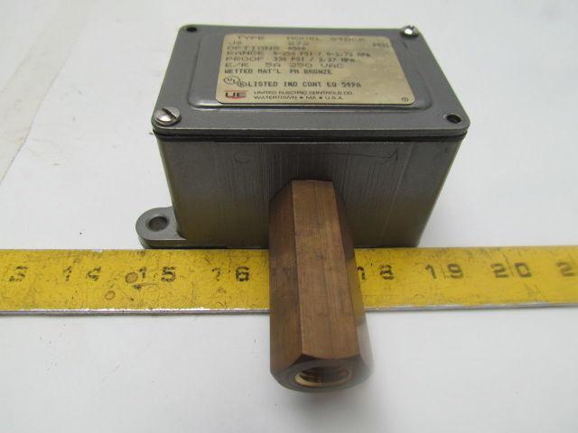 United Electric Controls Type J6 Model 272 Pressure Switch 0-250PSI 250V 1/4"NPT