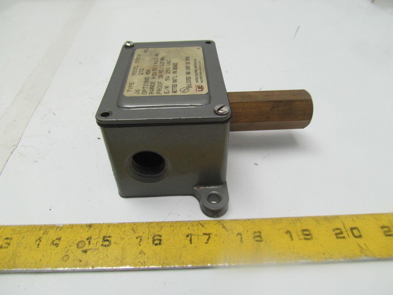 United Electric Controls Type J6 Model 272 Pressure Switch 0-250PSI 250V 1/4"NPT