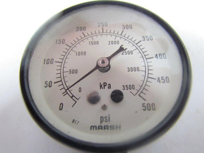 MARSH 500PSI Pressure gauge 2-3/4" Face 500PSI Max