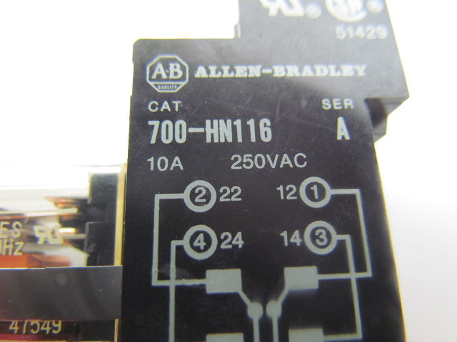 Allen-Bradley 700-HF32A1 10Amp 120/240 Cube Relay w/700HN116 bases Lot of 8