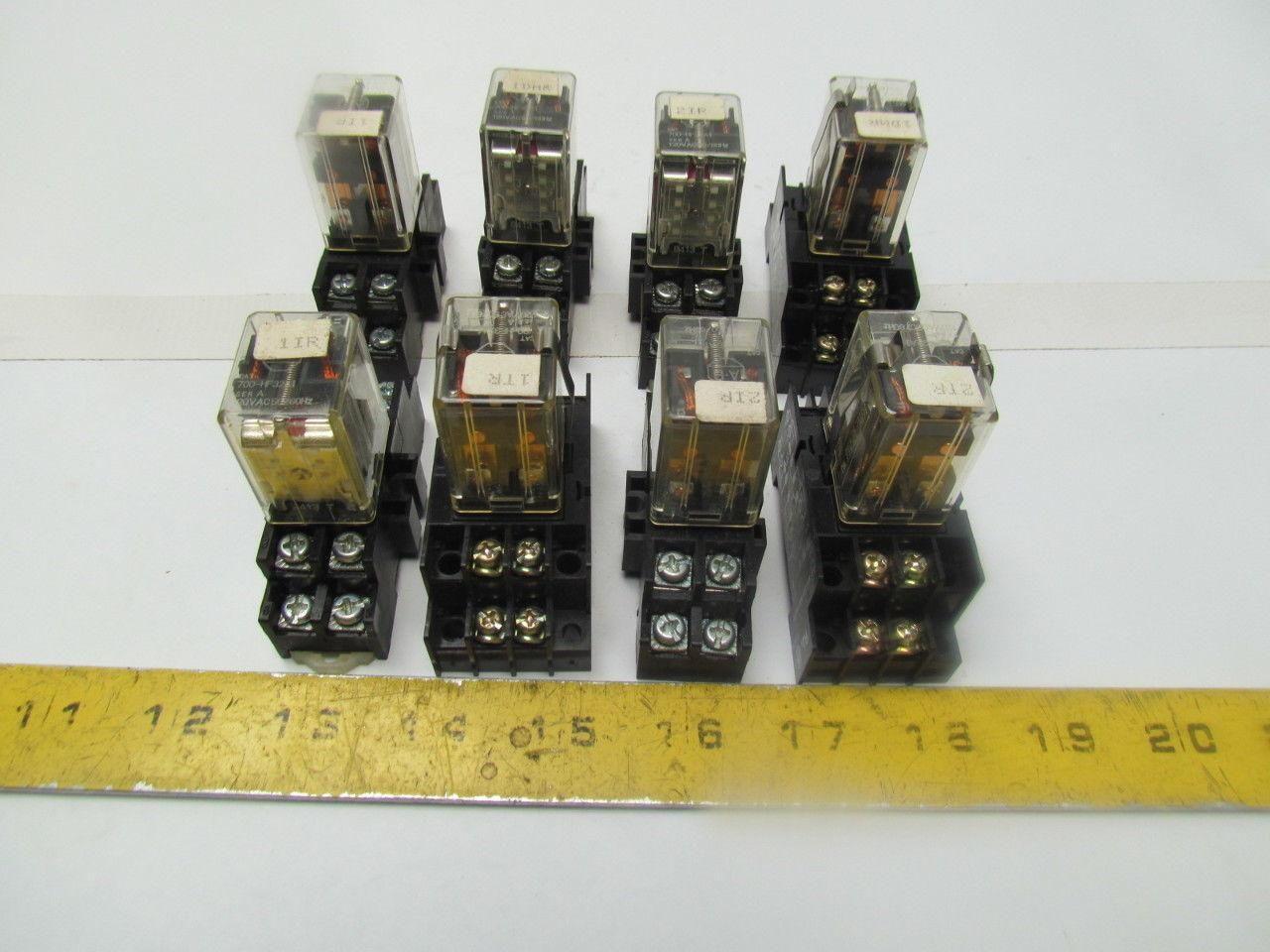 Allen-Bradley 700-HF32A1 10Amp 120/240 Cube Relay w/700HN116 bases Lot of 8