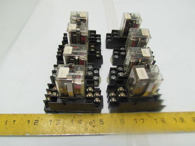 Allen-Bradley 700-HF32A1 10Amp 120/240 Cube Relay w/700HN116 bases Lot of 8