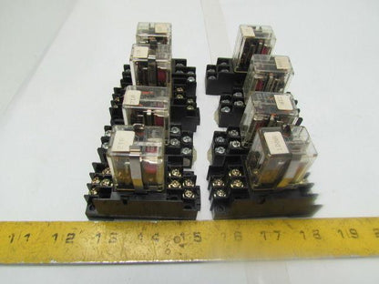 Allen-Bradley 700-HF32A1 10Amp 120/240 Cube Relay w/700HN116 bases Lot of 8