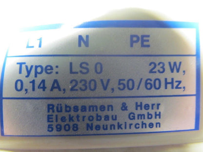 Rubsamen&Herr LS0 Cabinet Filter Fan 20W 14A 230V 50/60HZ