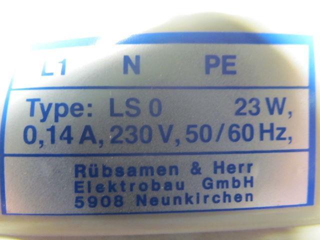 Rubsamen&Herr LS0 Cabinet Filter Fan 20W 14A 230V 50/60HZ