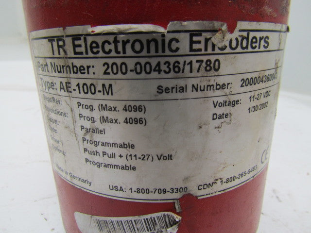 TR Electronic 200-00436/1780 AE-100-M Absolute Encoder 1/2" Dia Shaft 11-27 VDC