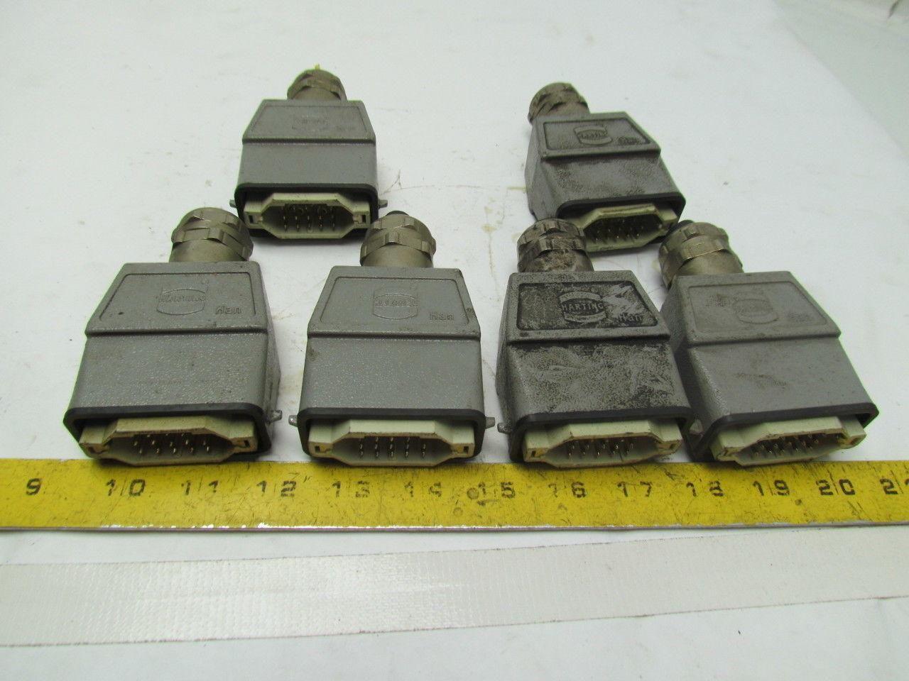 Harting O9200100440 Han 10A Top Entry Single Lever Hood Lot of 6