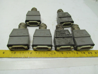 Harting O9200100440 Han 10A Top Entry Single Lever Hood Lot of 6