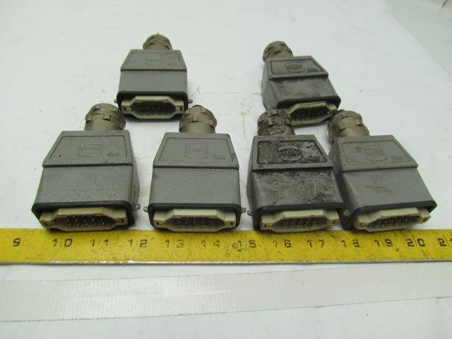 Harting O9200100440 Han 10A Top Entry Single Lever Hood Lot of 6