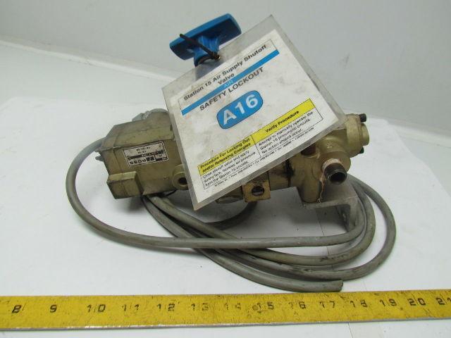 Ross 2773B3075 Pneumatic Solenoid Valve w/Lockout Shuttoff 3/8"NPT