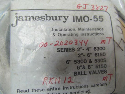 Jamesbury IMO-55 Ball Valve Repair Kit w/Instructions