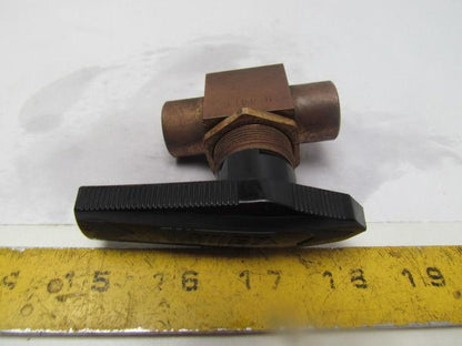 Whitney B-44F6 3/8"npt 2-way Brass Swagelok Ball Valve W/Bleed Off