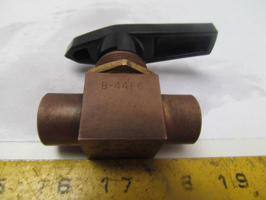 Whitney B-44F6 3/8"npt 2-way Brass Swagelok Ball Valve W/Bleed Off