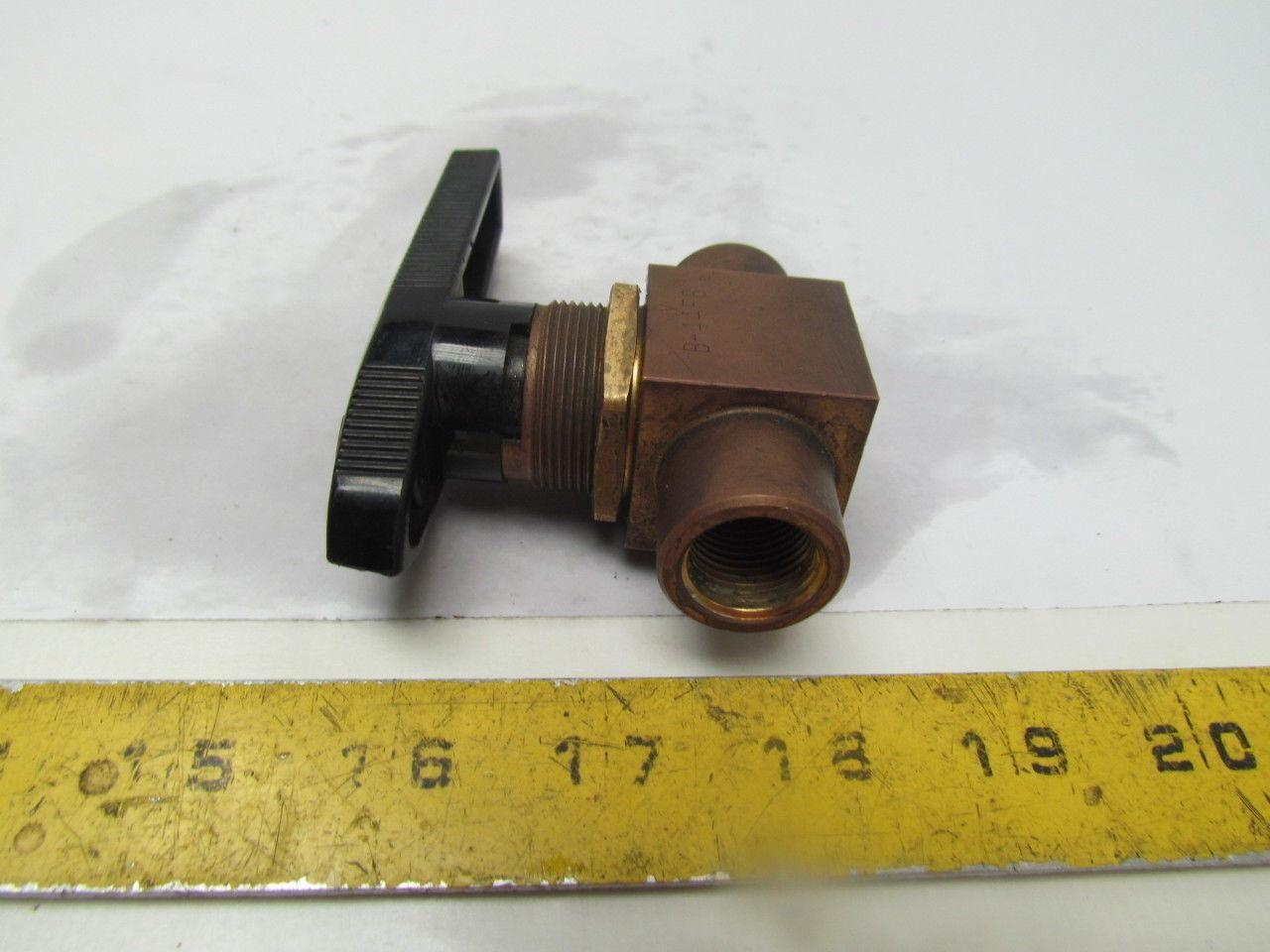 Whitney B-44F6 3/8"npt 2-way Brass Swagelok Ball Valve W/Bleed Off