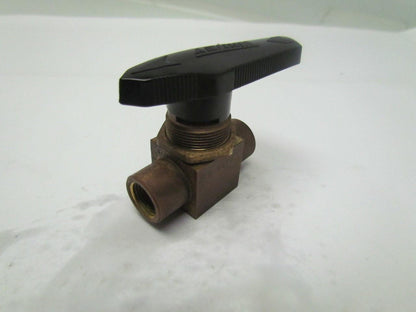 Whitney B-44F6 3/8"npt 2-way Brass Swagelok Ball Valve W/Bleed Off