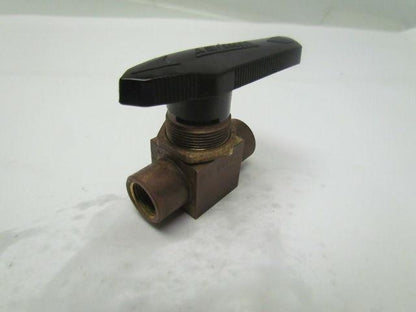 Whitney B-44F6 3/8"npt 2-way Brass Swagelok Ball Valve W/Bleed Off