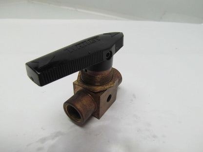 Whitney B-44F6 3/8"npt 2-way Brass Swagelok Ball Valve W/Bleed Off