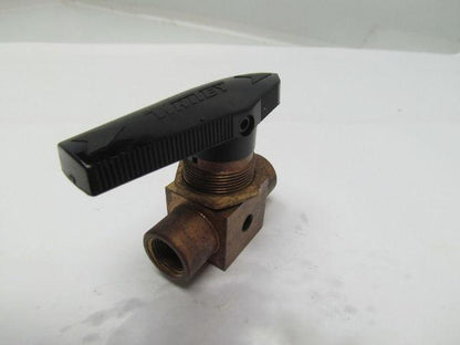 Whitney B-44F6 3/8"npt 2-way Brass Swagelok Ball Valve W/Bleed Off