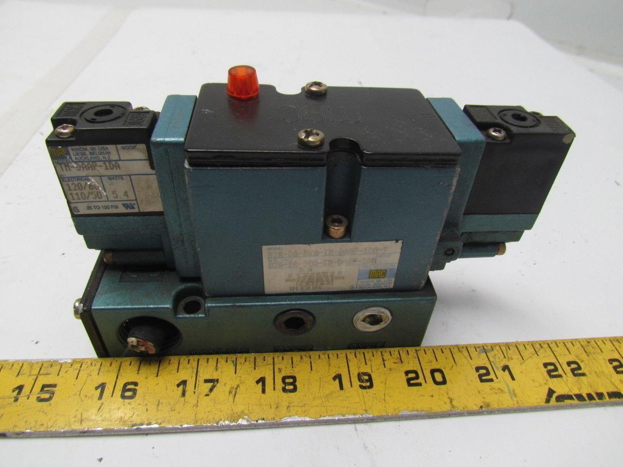 MAC 82A-DA-BKA-TH-DAAP-11DA-9 Double 120V Solenoid Control Valve w/Base 1/4" NPS