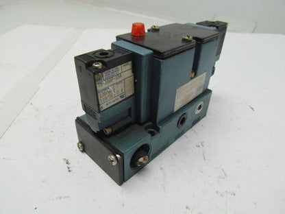 MAC 82A-DA-BKA-TH-DAAP-11DA-9 Double 120V Solenoid Control Valve w/Base 1/4" NPS