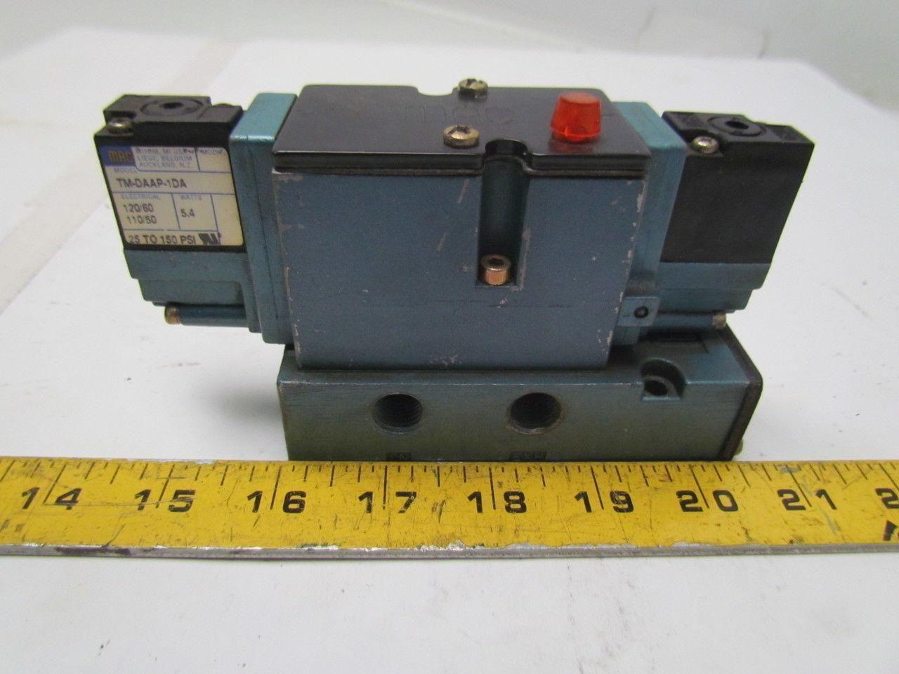 MAC 82A-DA-BKA-TH-DAAP-11DA-9 Double 120V Solenoid Control Valve w/Base 1/4" NPS