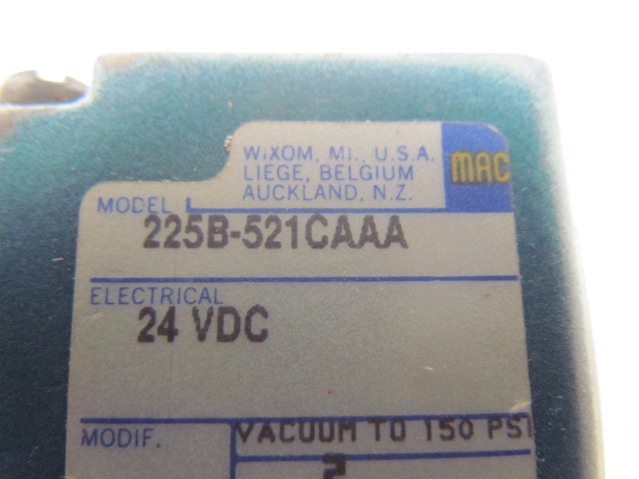 MAC 225B-521CAAA Series 200 Pneumatic Solenoid Universal Valve 24VDC Coil