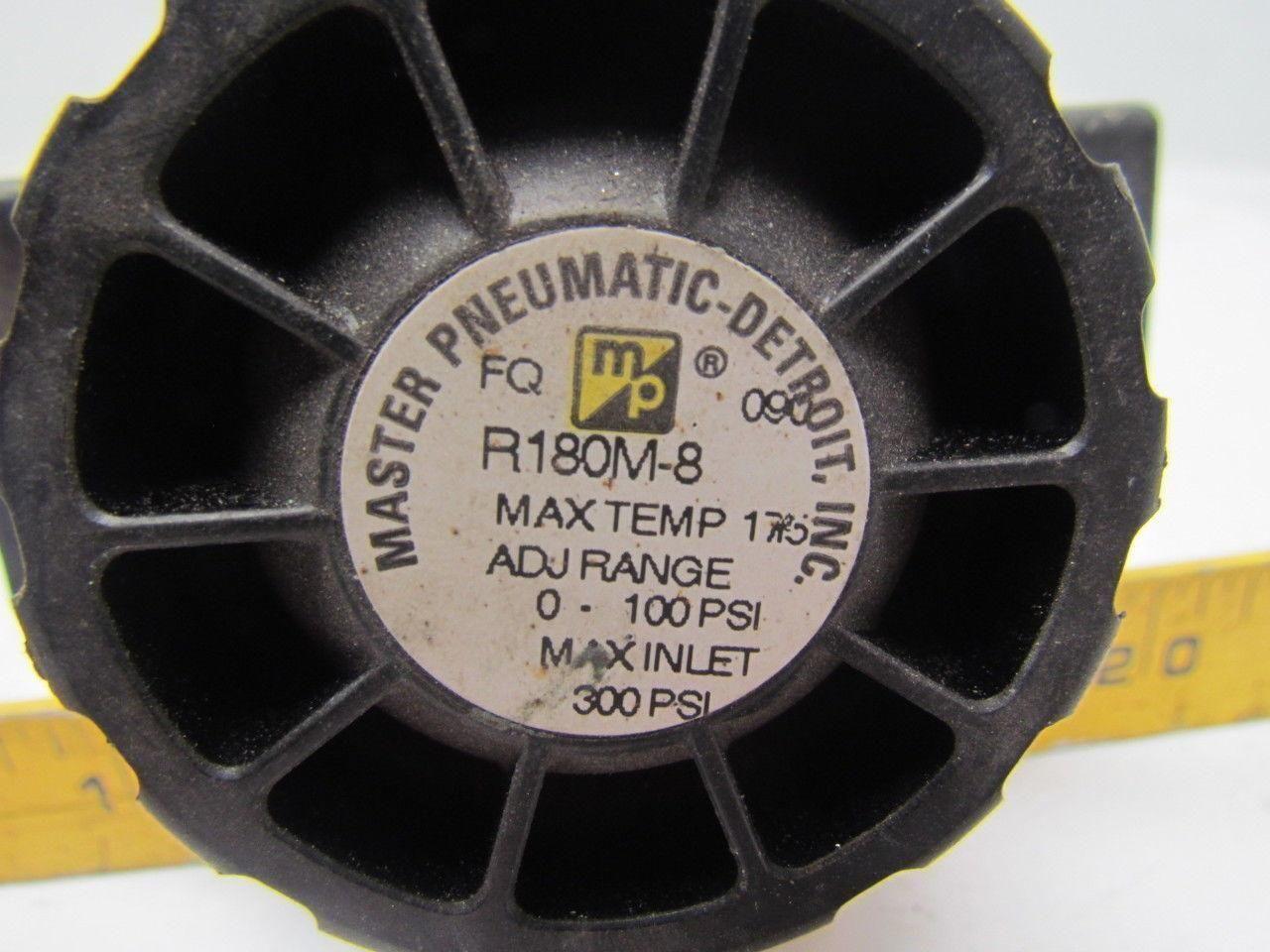 Master Pneumatic R180M-8 Regulator 0-100psi 300psi max inlet pressure no gauge