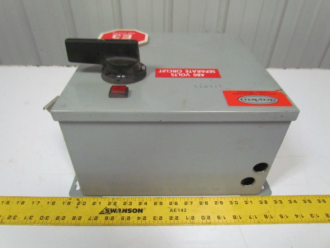 DayKin GPFS-09 Transformer Disc. Total VA 250 Primaryvolts 480 Primary amps .52