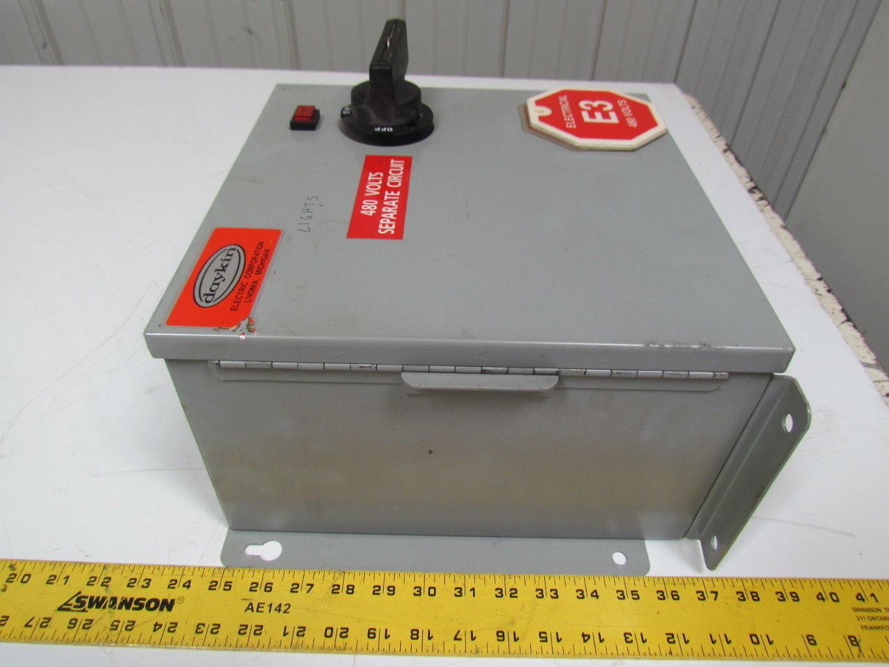 DayKin GPFS-09 Transformer Disc. Total VA 250 Primaryvolts 480 Primary amps .52