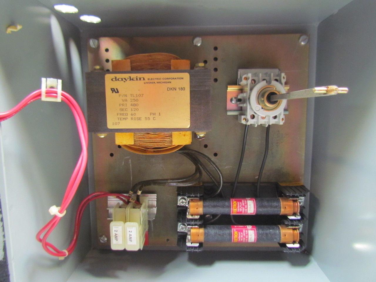 DayKin GPFS-09 Transformer Disc. Total VA 250 Primaryvolts 480 Primary amps .52