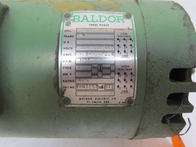 Baldor VMM3157 2HP 3PH Electric Motor 1725RPM 208/220/440V