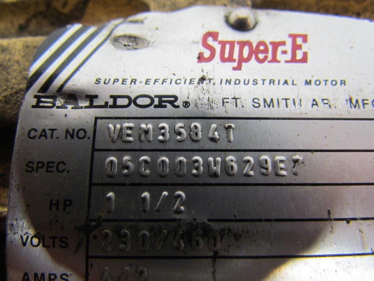 Baldor Motor VEM3584T 1-1/2HP 230/460Volt 1740RPM 60HZ
