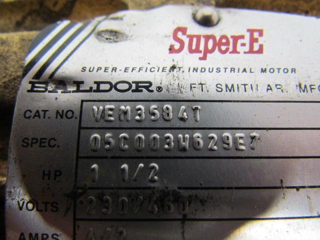 Baldor Motor VEM3584T 1-1/2HP 230/460Volt 1740RPM 60HZ