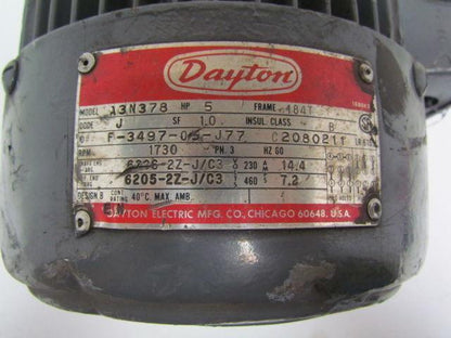 Dayton Electric A3N378 5HP 460Volt 1730RPM 60HZ